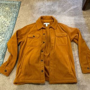 Tan fleece button up